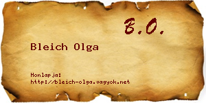 Bleich Olga névjegykártya